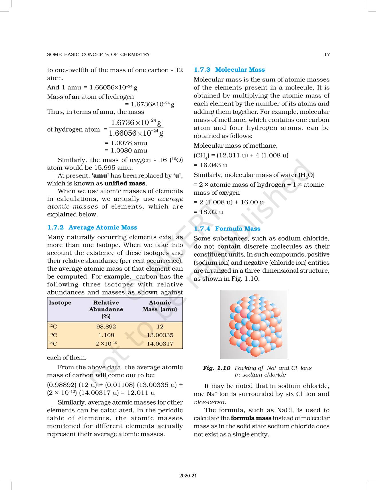 Worksheet On Some Basic Concepts Of Chemistry